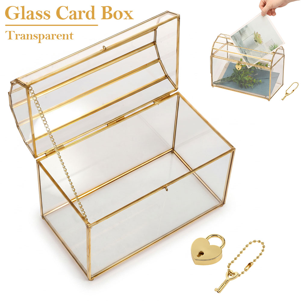 Card Index Box - Szklane pudełko na kartki ślubne, przezroczyste