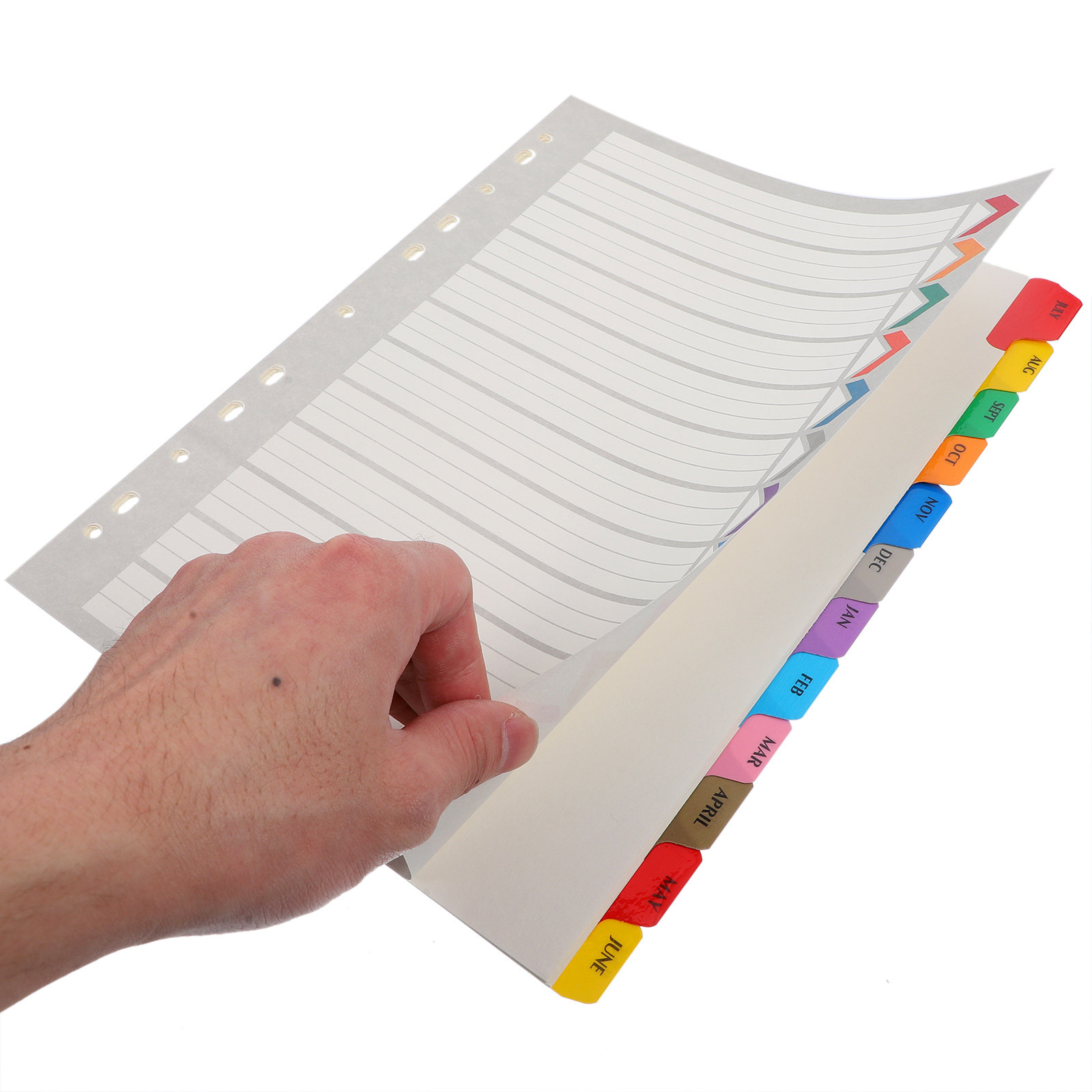 Tab Divider A4 - 12 arkuszy przekładek indeksujących do segregatora,