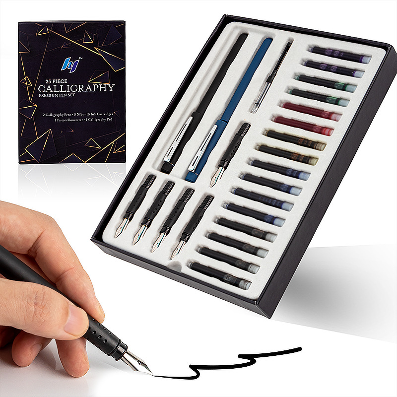 Fountain Pen Bottled Ink - 25-częściowy zestaw piór do kaligrafii 2