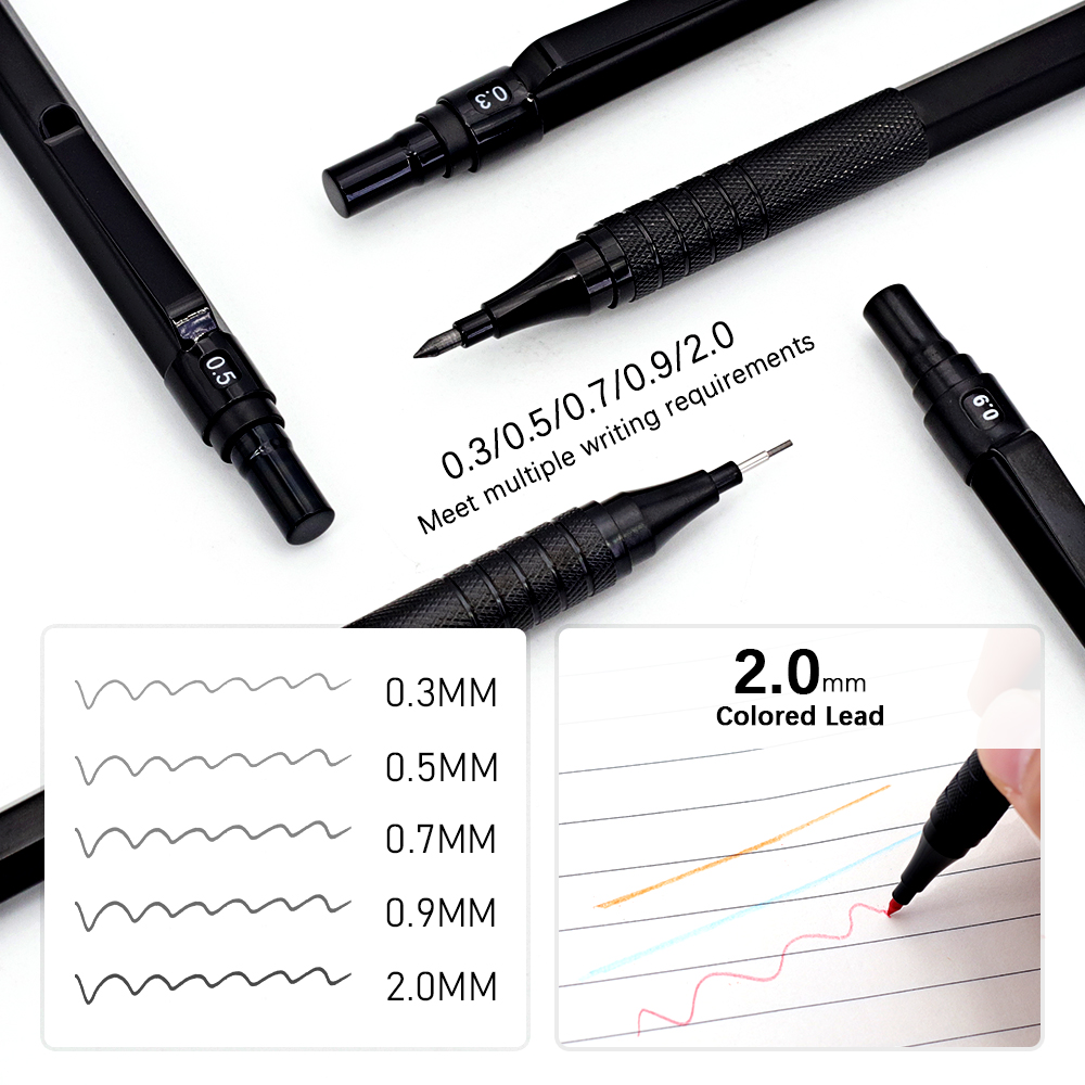 Czarny metalowy ołówek mechani – Mechanical Pencil 0.3 recenzja i cena